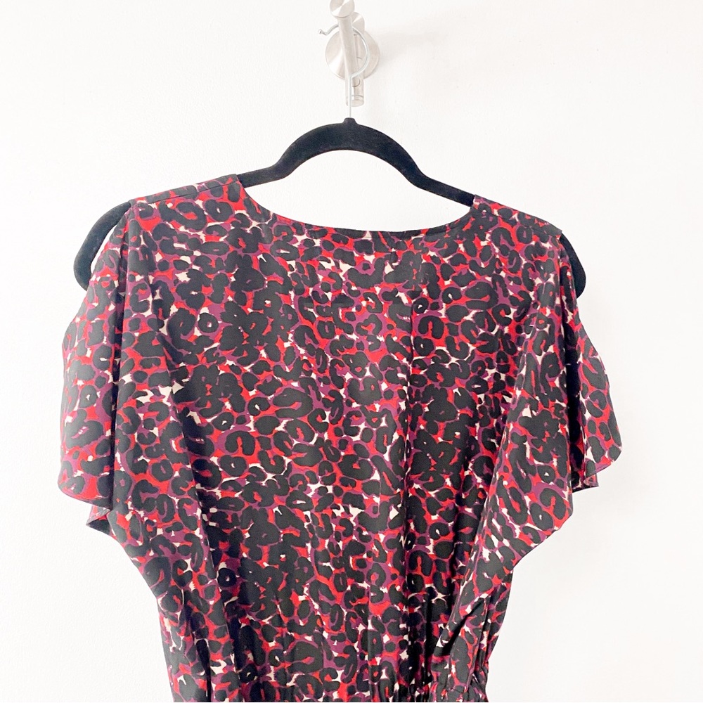Seamline Cynthia Steffe Faux Wrap Animal Print Holiday Casual Chic Mini Dress - Picture 4 of 8